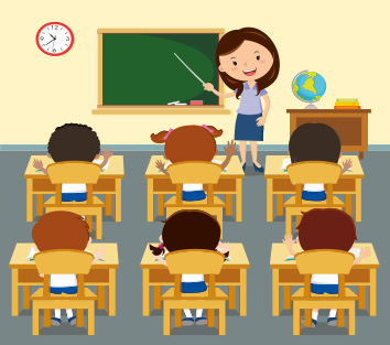 CLASE ALUMNOS LEVANTANDO MANO PARA PARTICIPAR 