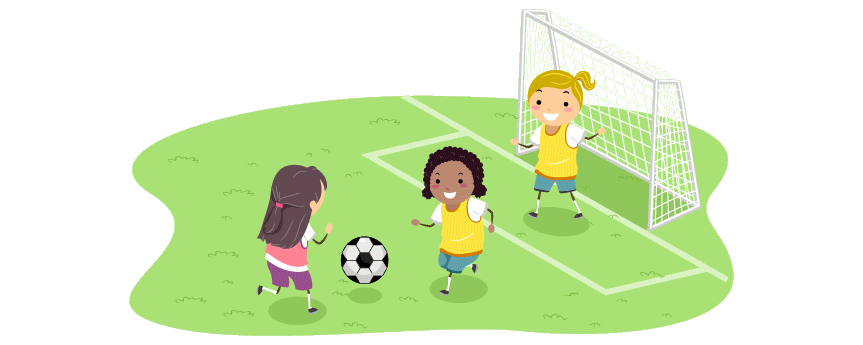NIÑAS JUGANDO AL FÚTBOL