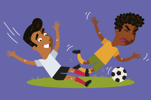NIÑOS JUGANDO AL FÚTBOL CON CONFLICTO FÍSICO