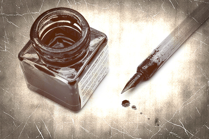 PLUMA TINTA FRASCO ANTIGUO 