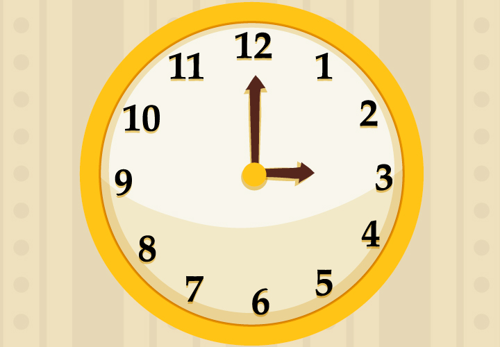 Reloj marcando las 3