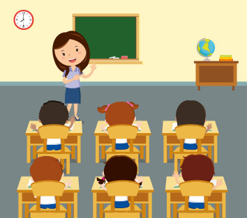 Niños Maestra Clase
