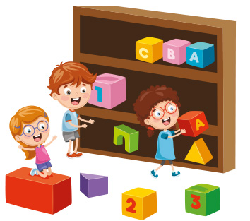 Niños Ordenar Dados Cubos