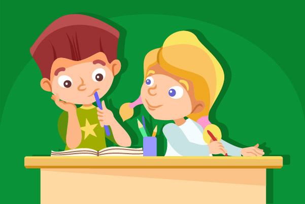 Niños haciendo la tarea