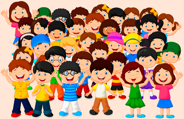 Grupo de niños diferentes
