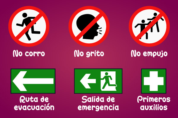 Símbolos de seguridad escuela