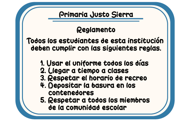 Reglamento de la primaria Justo Sierra