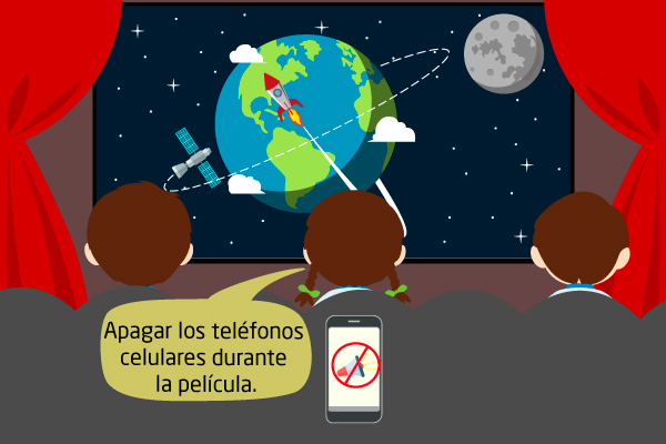 Apagar los teléfonos celulares durante la película.