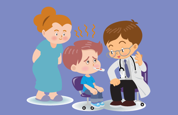 MADRE CON HIJO EN EL MÉDICO