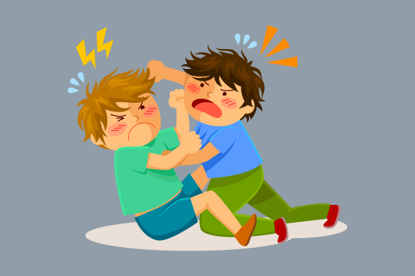 Niños peleando violencia física