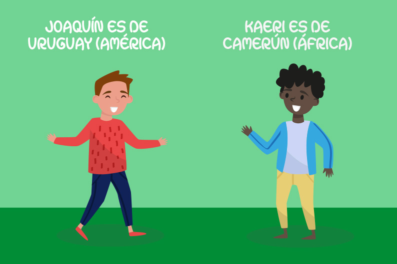 NIÑOS DIFERENCIAS SIMILUTUDES ALTO BAJO CABELLO NEGRO RUBIO RULOS COLOR DE PIEL
