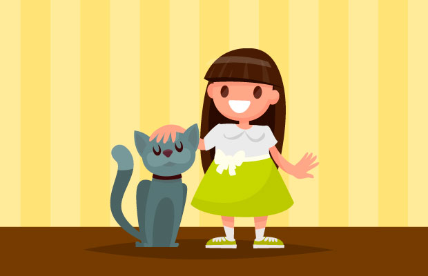 Niña con gato