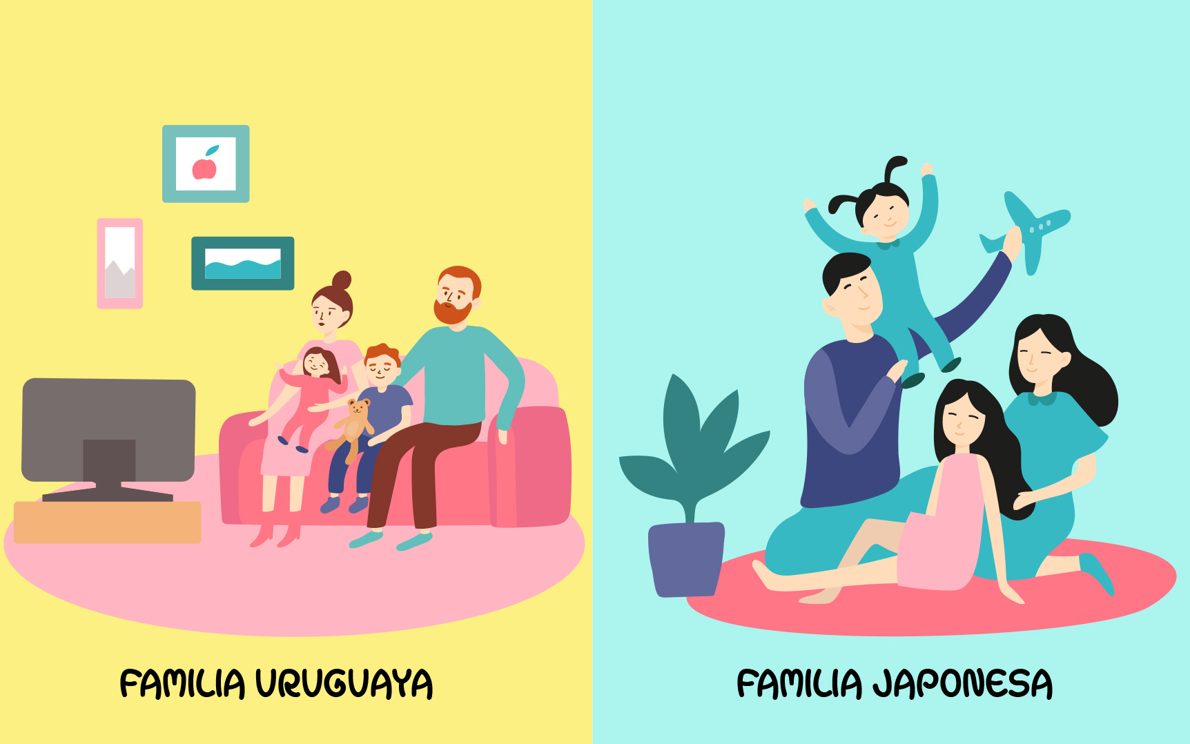 FAMILIAS URUGUAYA JAPONESA MADRE PADRE HIJOS CONVIVENCIA FAMILIAR