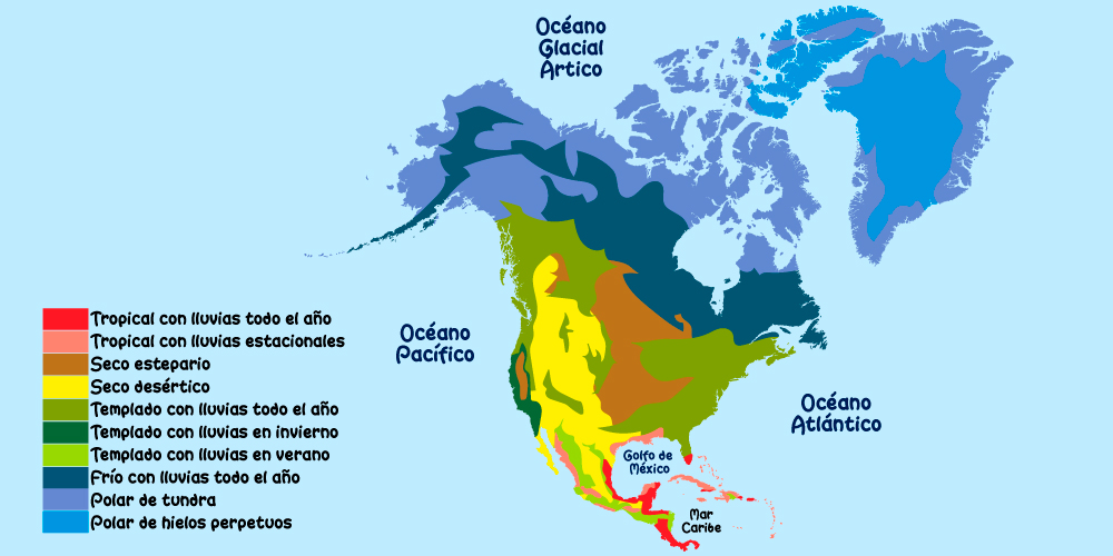 Mapa de climas en América