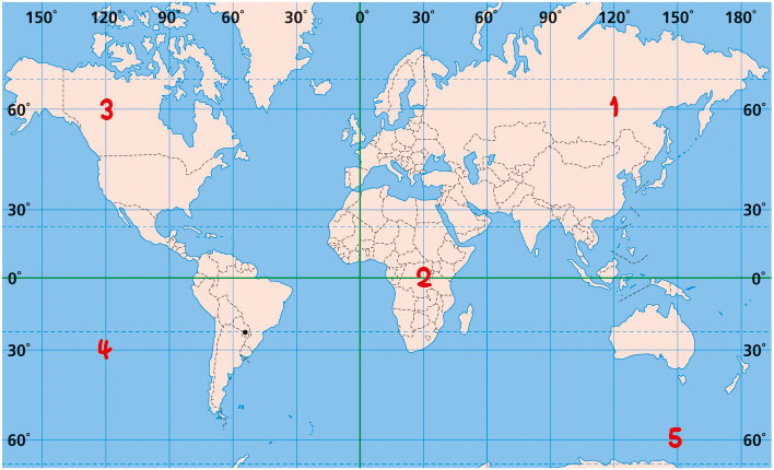 Mapa mundial Planidferio Coordenadas Geográficas