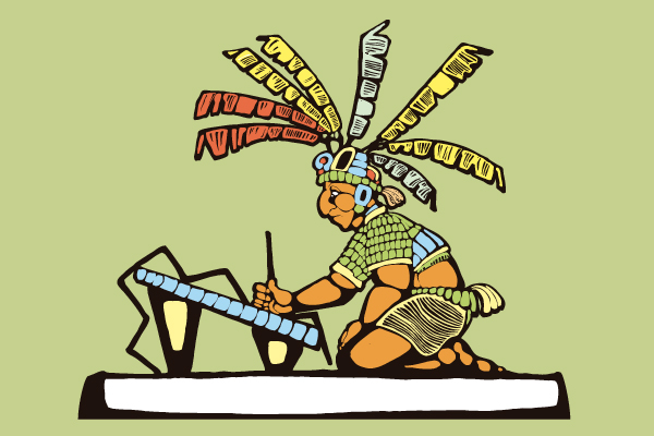 Maya escribiendo