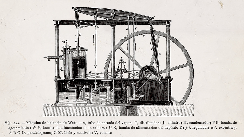 Maquina, vapor, primera, Revolución Industrial