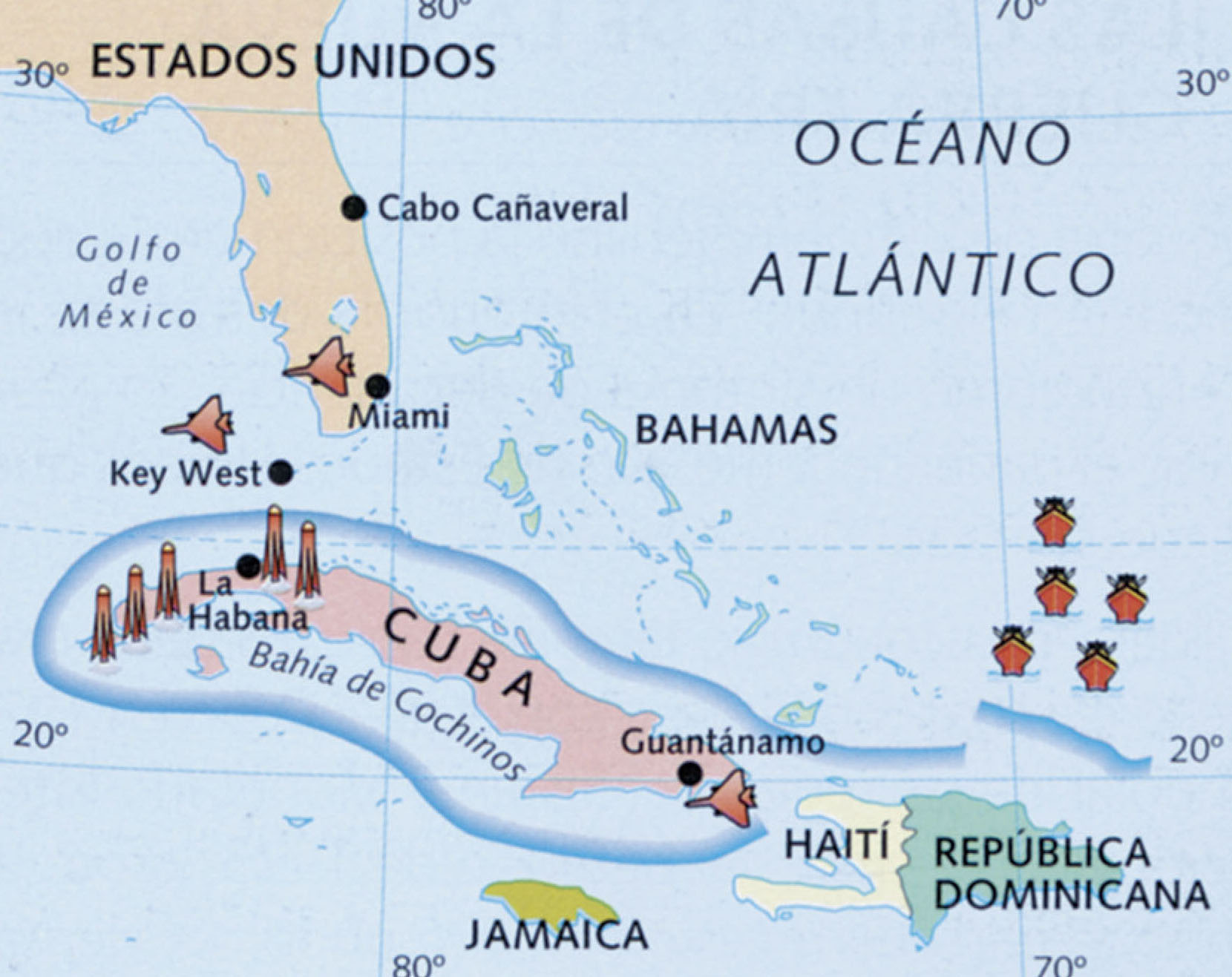 Mapa Cuba Crisi Misiles 1962 URSS EUA